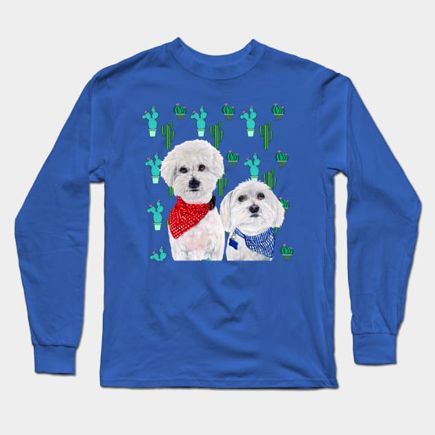 Cactus and puppies Long Sleeve T-Shirt by Apatche